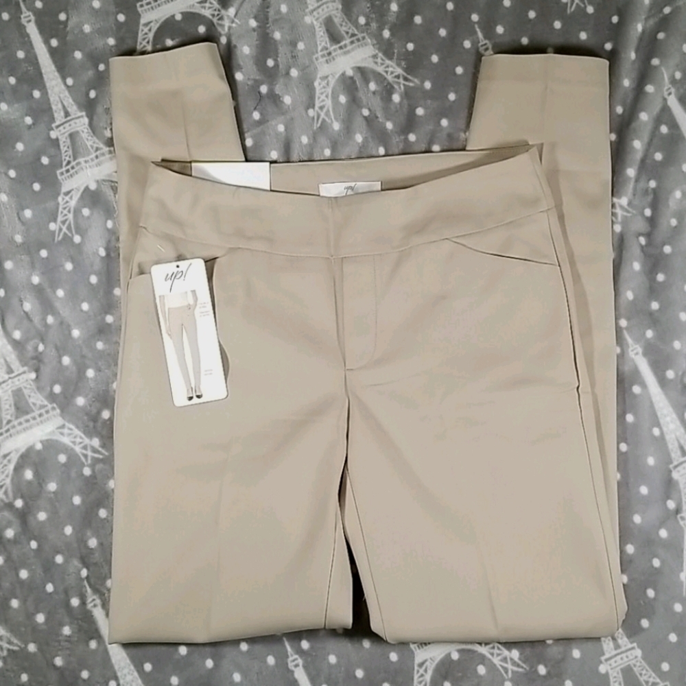 UP! Thin Credible! Women's Fit Pull On Dress Pants Size 16 Beige - Picture 2 of 6